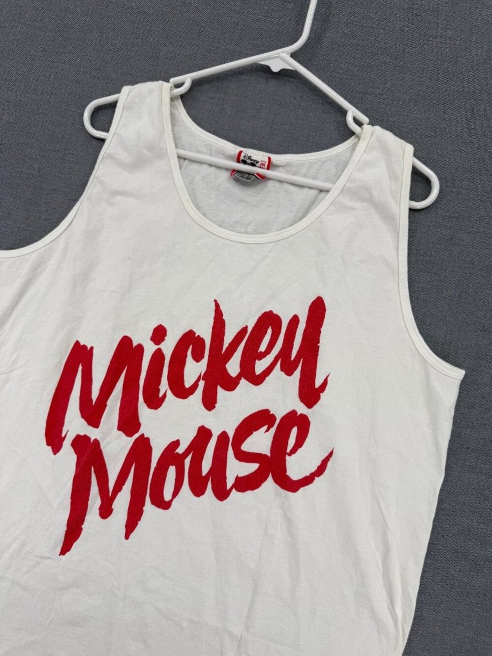 Vintage Disney Designs Mickey Mouse Spellout Tank Muscle Shirt Mens XL USA Made